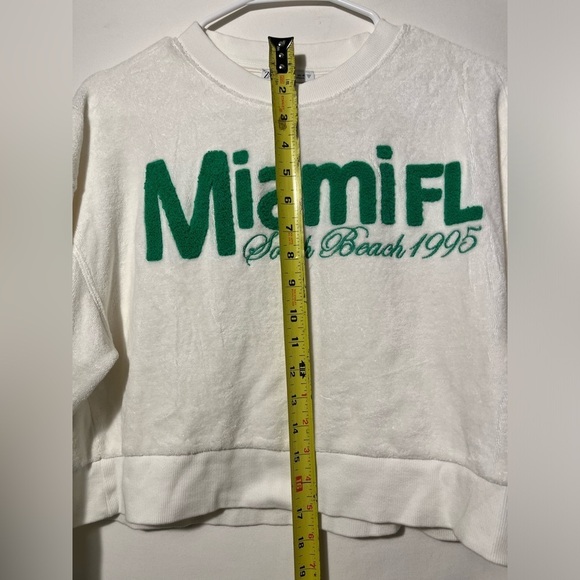 Zara Women’s Miami South Beach 1995 Retro Crop Terry Cool Cruise Sweatshirt - Picture 2 of 6